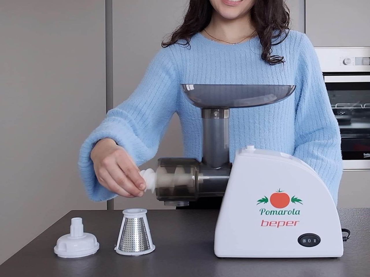 beper BP.720 elektrische Tomaten Saftpresse Tomatenpresse Entsafter Tomatensauce Vitaminschonend