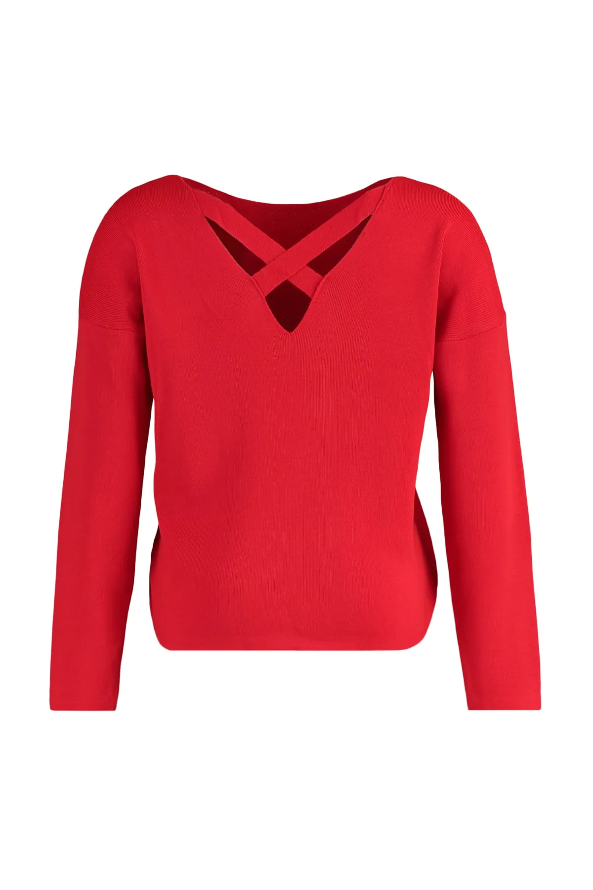 Trendyol Curve  Detaillierter Strickpullover mit Band des Roten Kreuzes TBBAW23AN00021