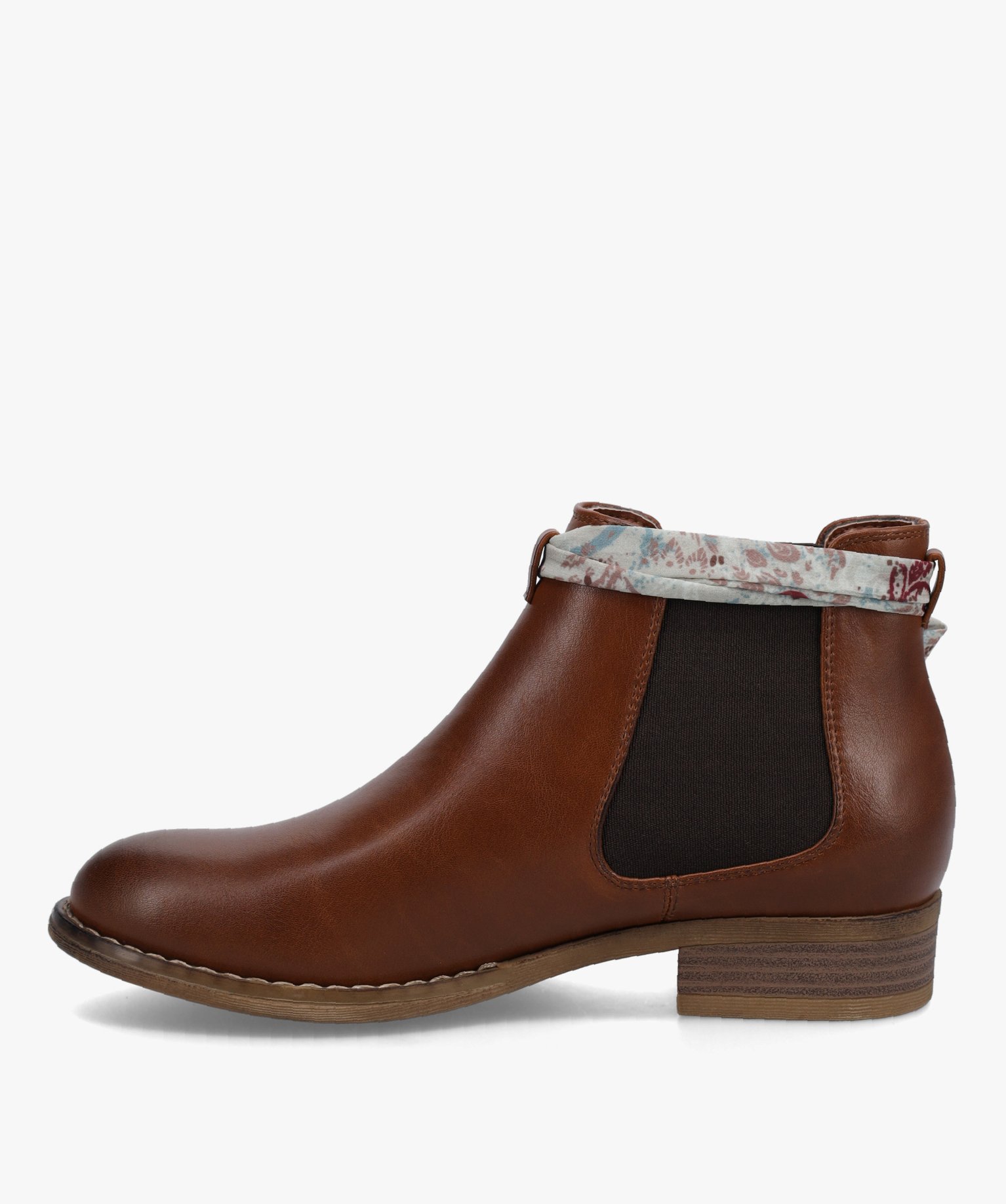 Boots femme style Chelsea unies à bride foulard marron | GEMO