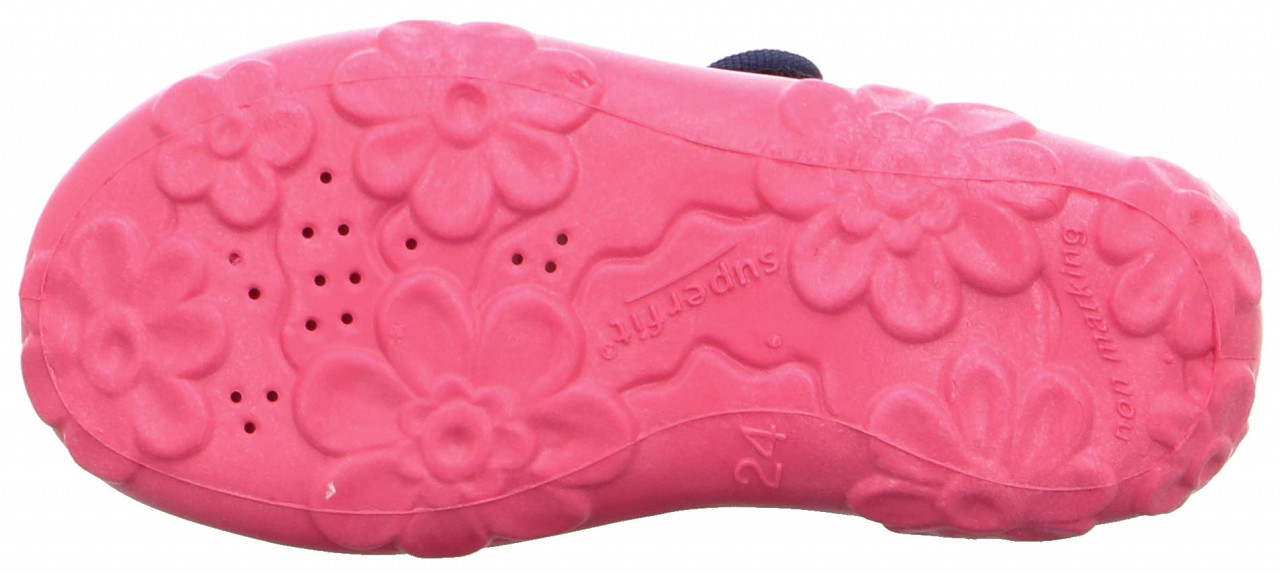 BONNY - Blau/Pink Hausschuh mit Klettverschluss