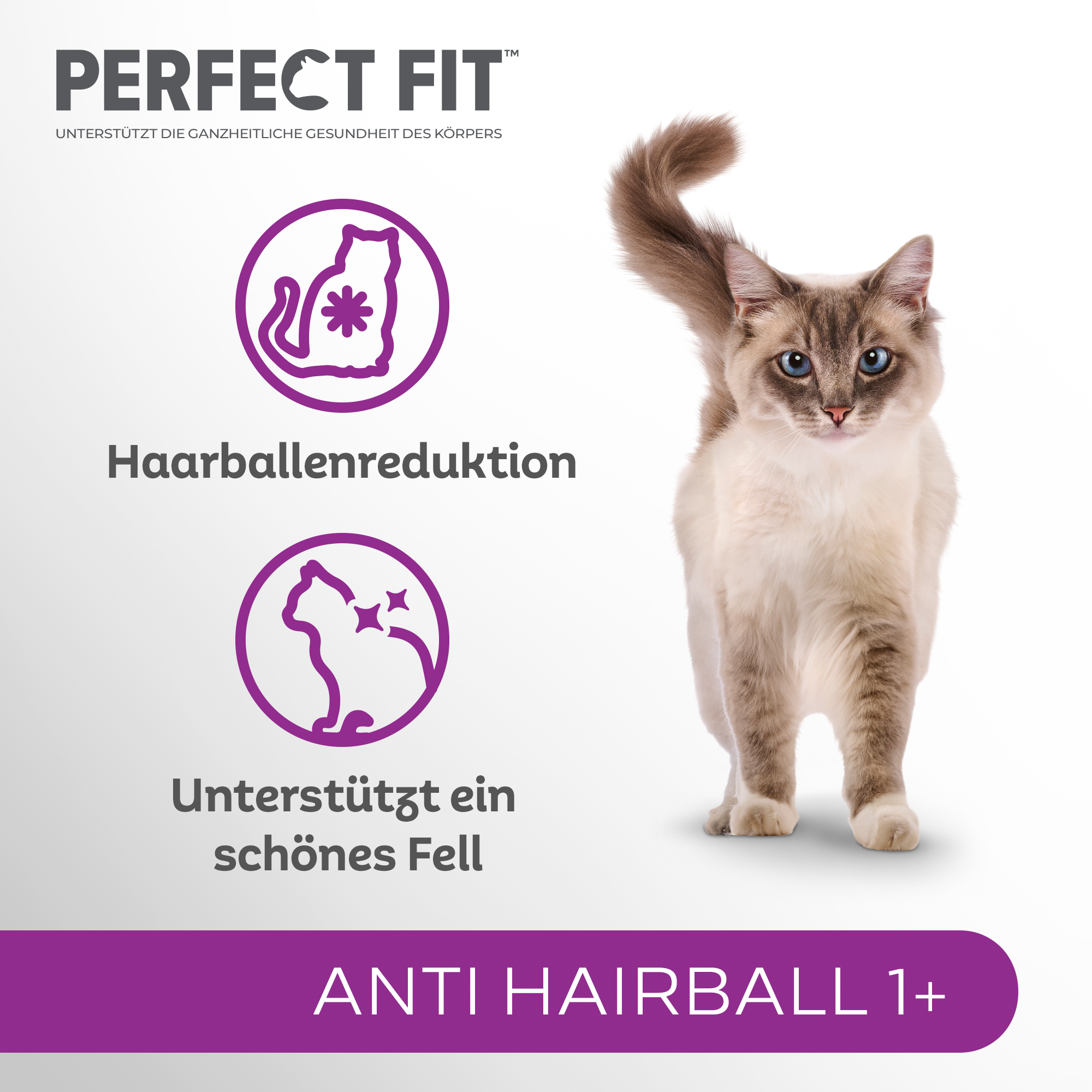 PERFECT FIT Trockenfutter PERFECT FIT Anti-Hairball 1+ mit Huhn 6x750 g
