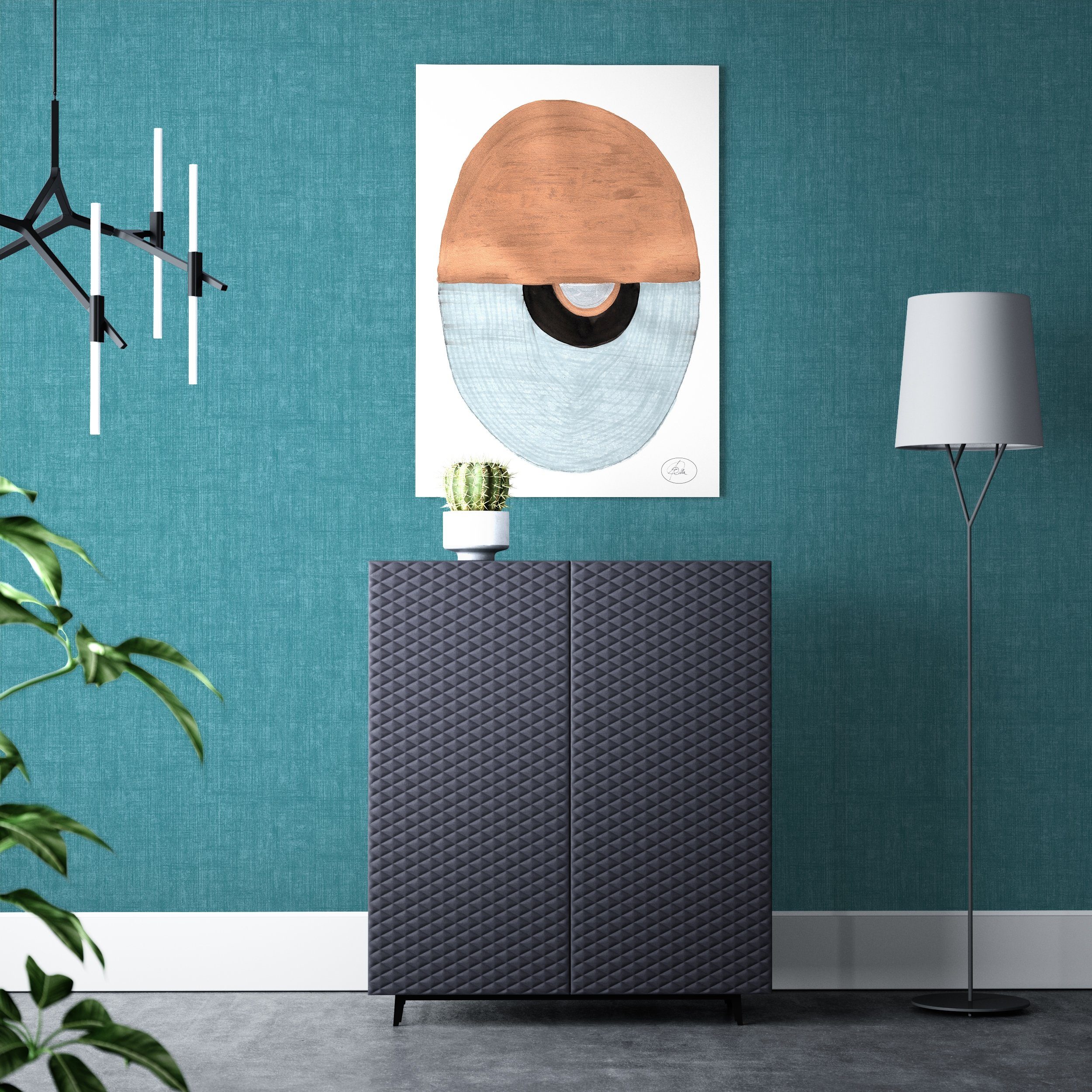 Newroom Vliestapete, Blau Tapete Uni Einfarbig - Unitapete Petrol Modern Klassik Leinenoptik für Wohnzimmer Schlafzimmer Flur