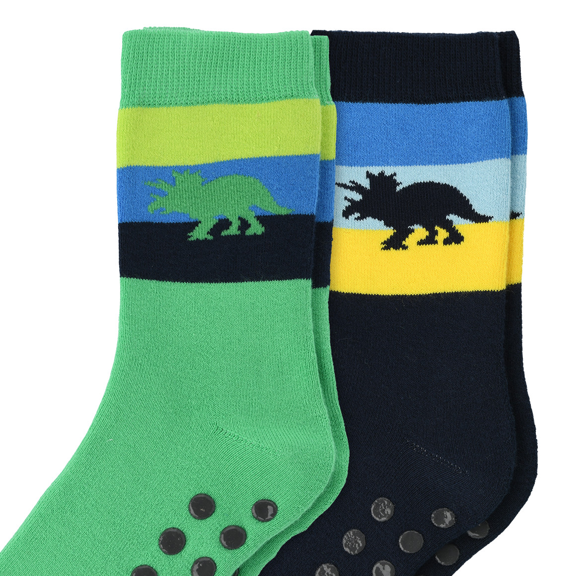 2 Paar Jungen Stoppersocken mit Dino-Motiv