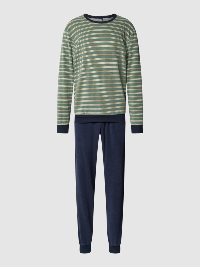 Pyjama mit Stretch-Anteil Modell 'Relax Terry Pyjama' in grün