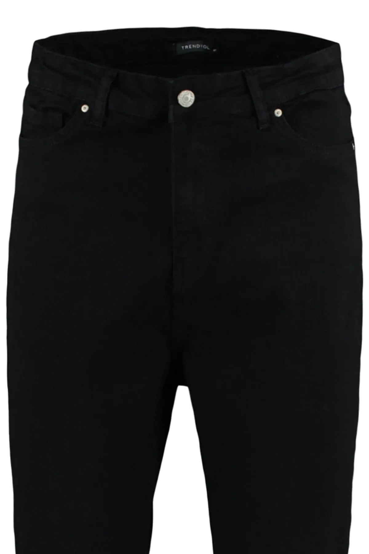 Trendyol Curve  Schwarze Röhrenjeans mit hoher Taille TBBAW23JE00000