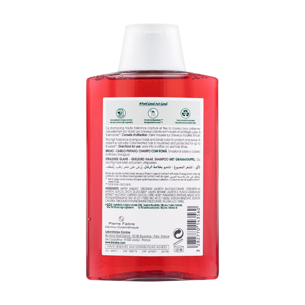 Klorane Klorane - Grenade - Shampoing éclat à la  Grenade - Cheveux colorés 200ml Shampoing