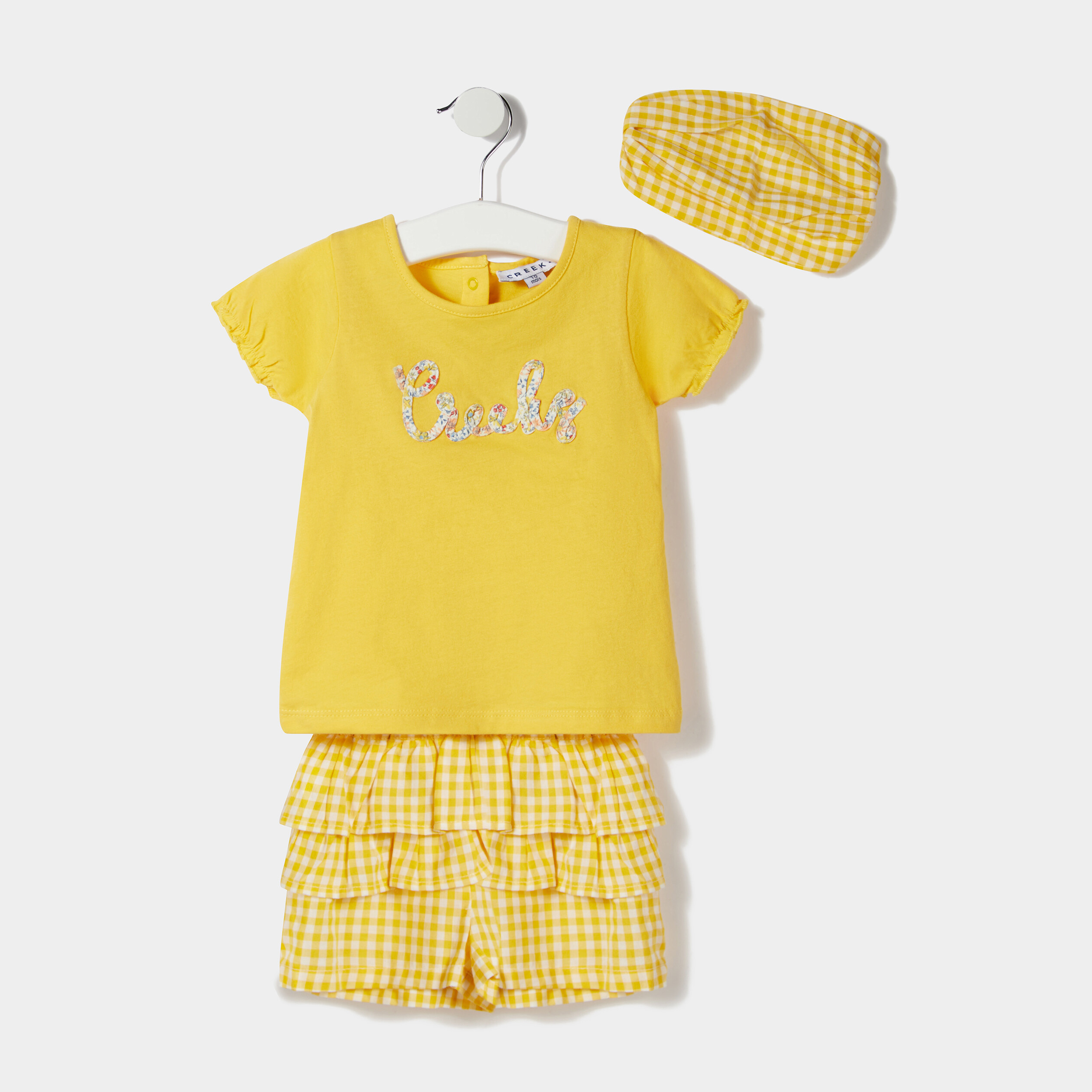 Ensemble 3 pièces jaune bébé fille | La Halle