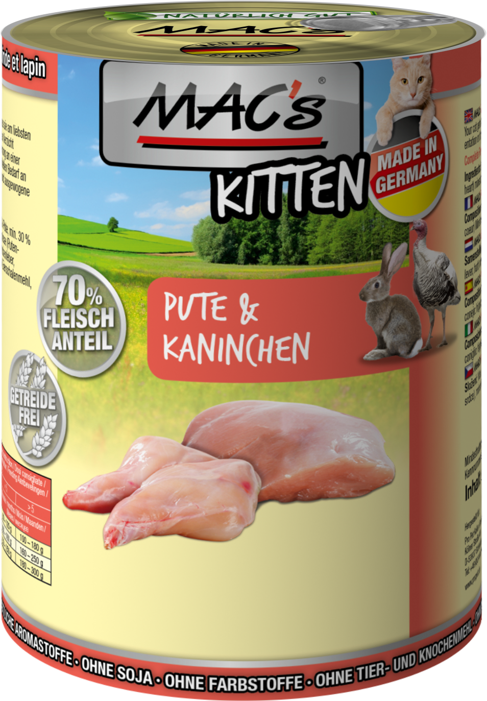 MAC's Nassfutter MAC's Kitten Pute & Kaninchen 6x400g
