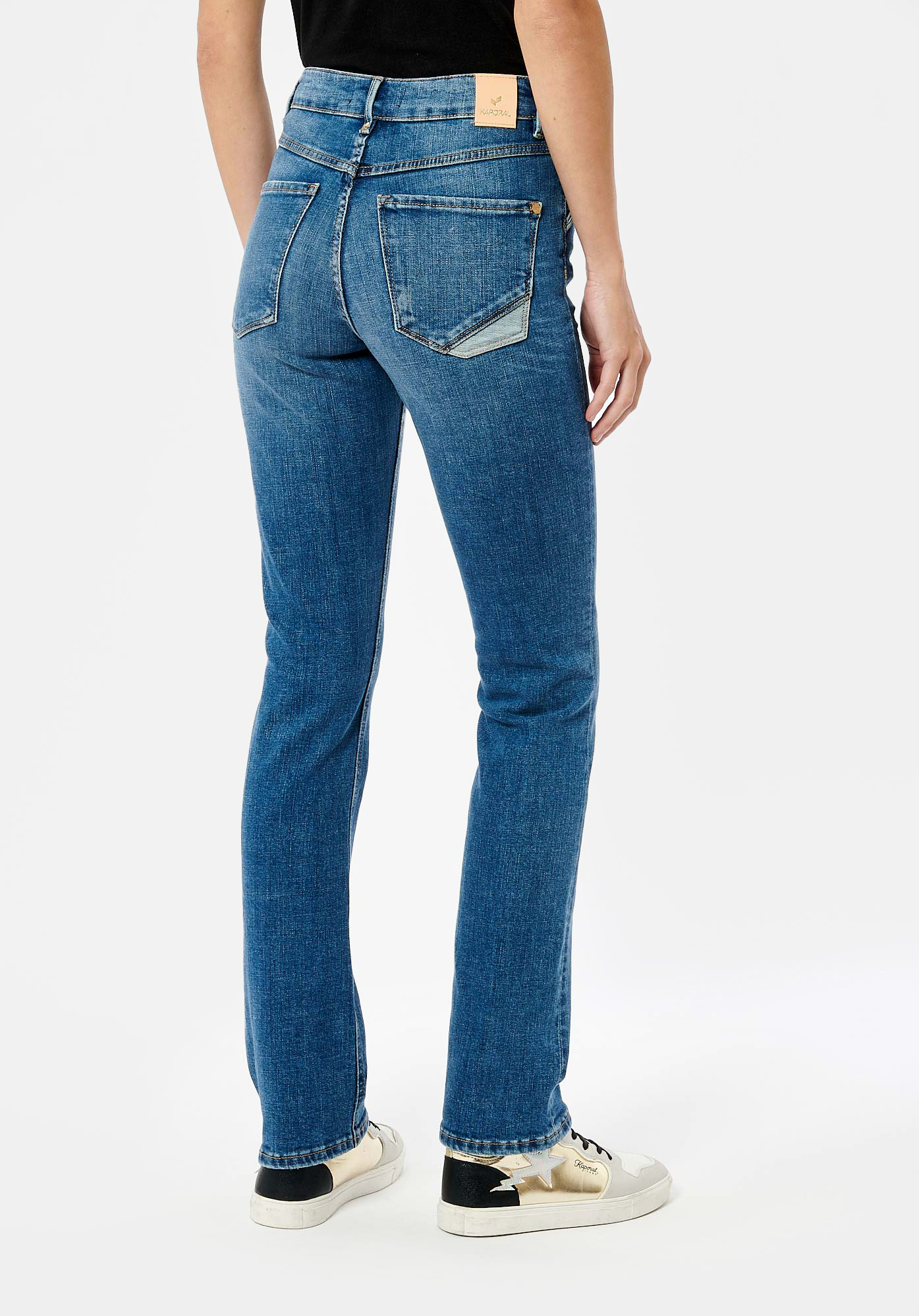 SIBEL  Jean demi-slim bleu femme