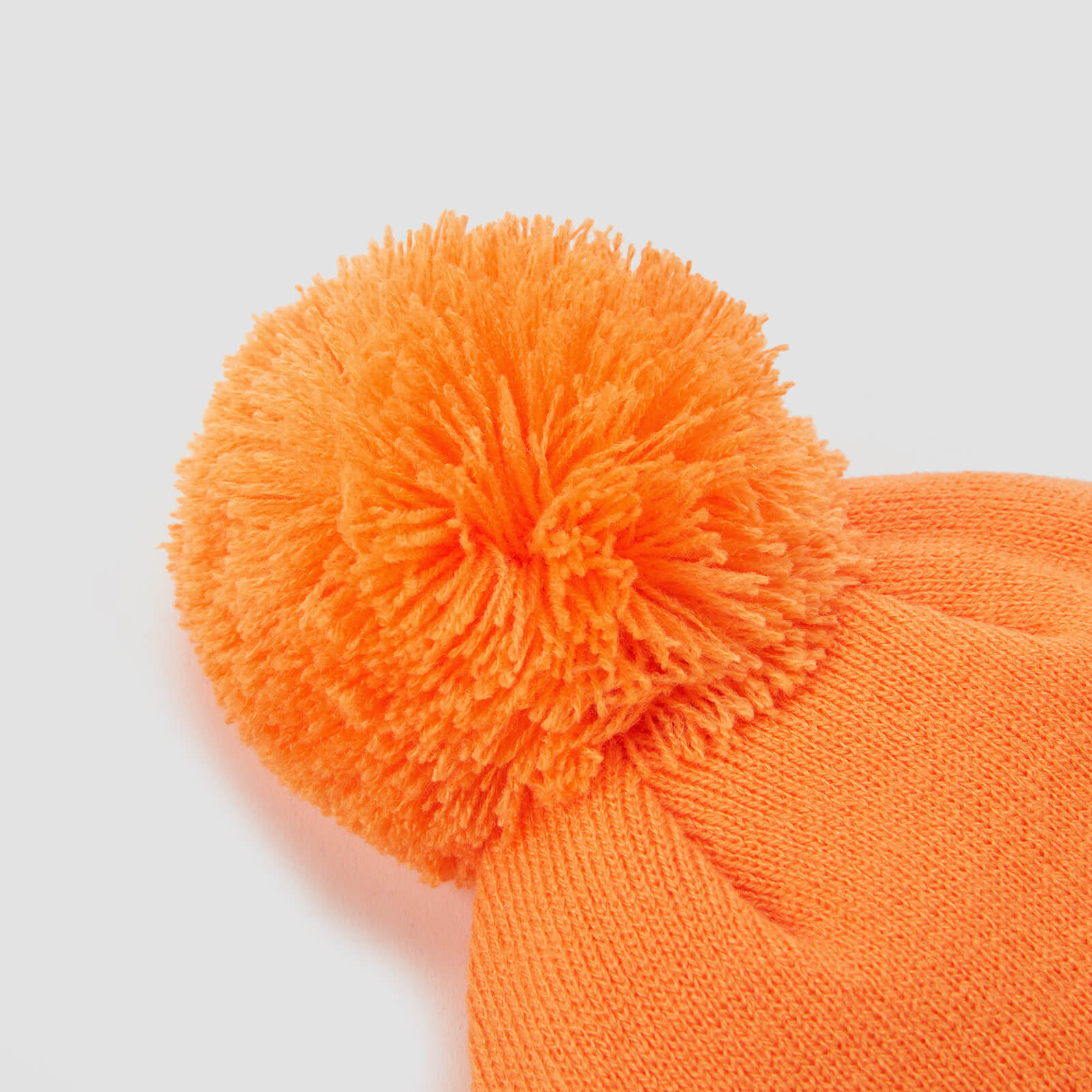 Bonnet à pompon MP – Nectarine/Blanc