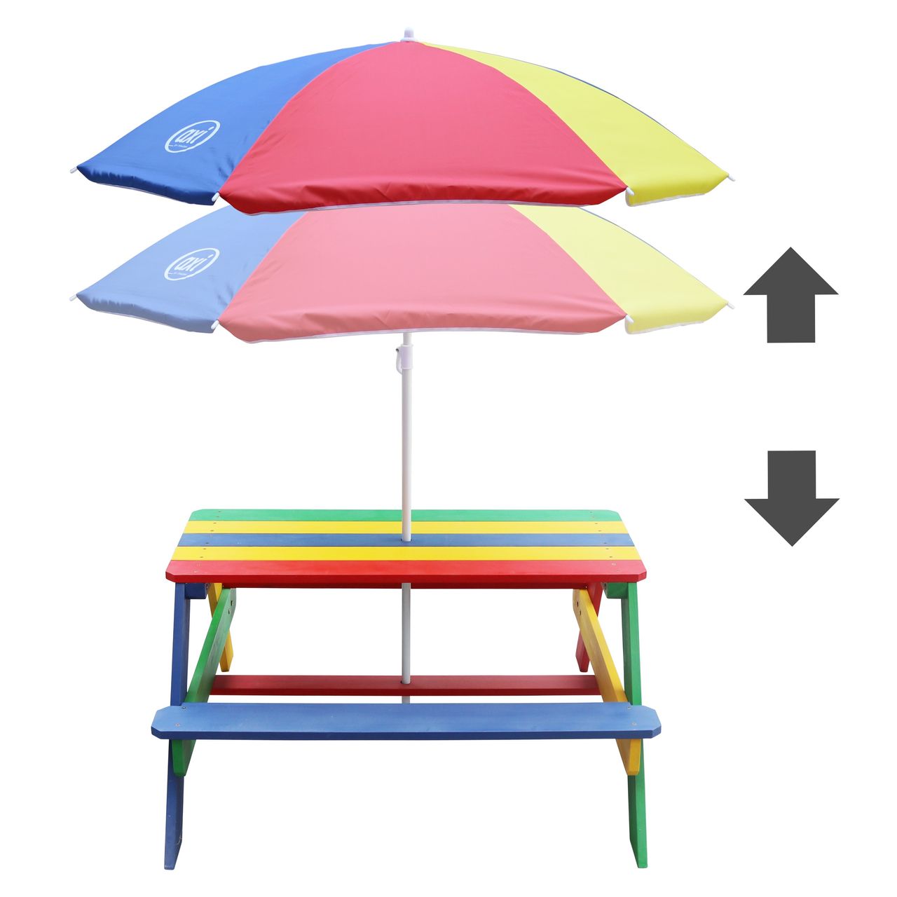 AXI Nick Picknicktisch Regenbogen - Sonnenschirm Regenbogen