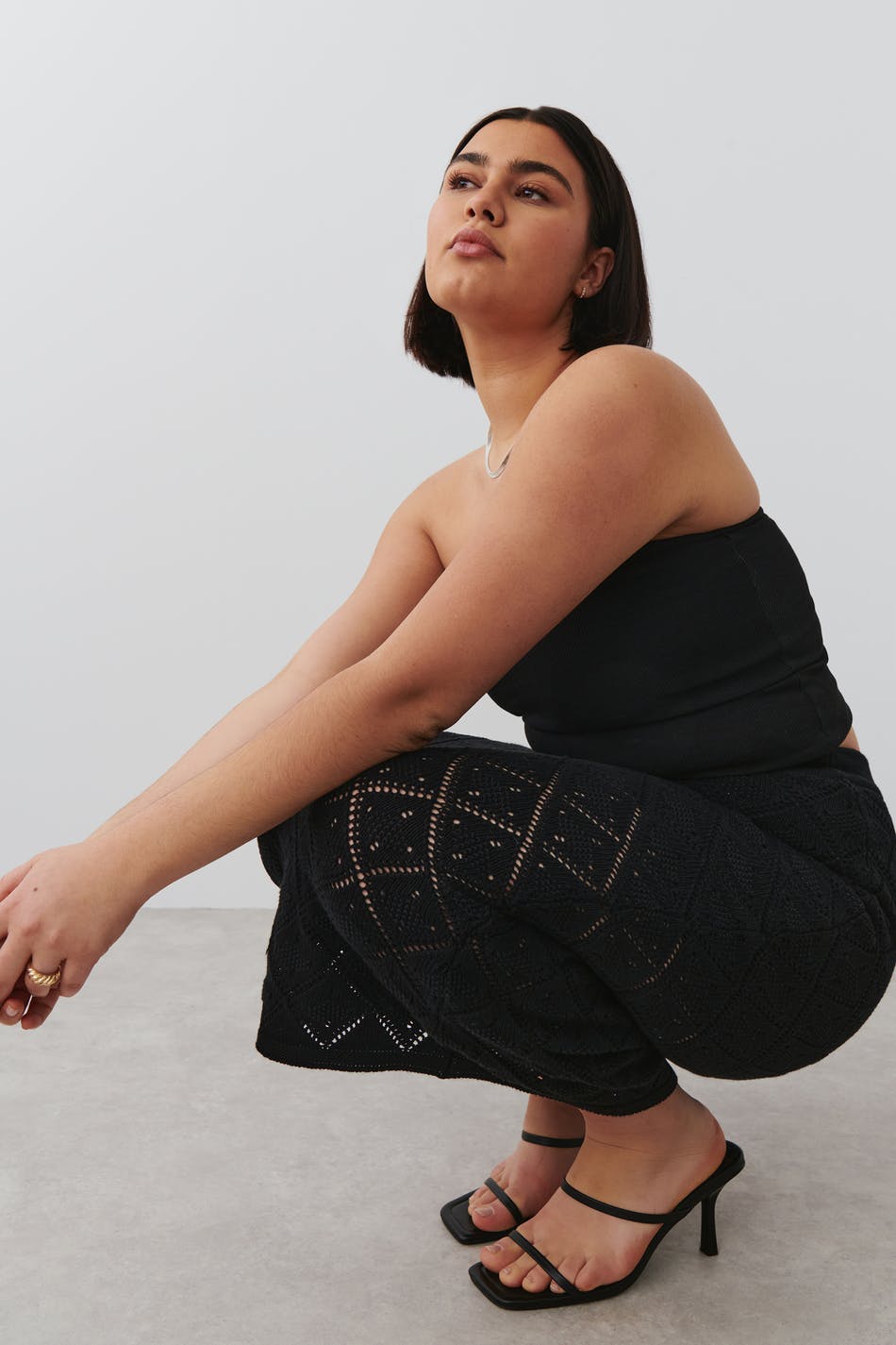 Midi crochet skirt