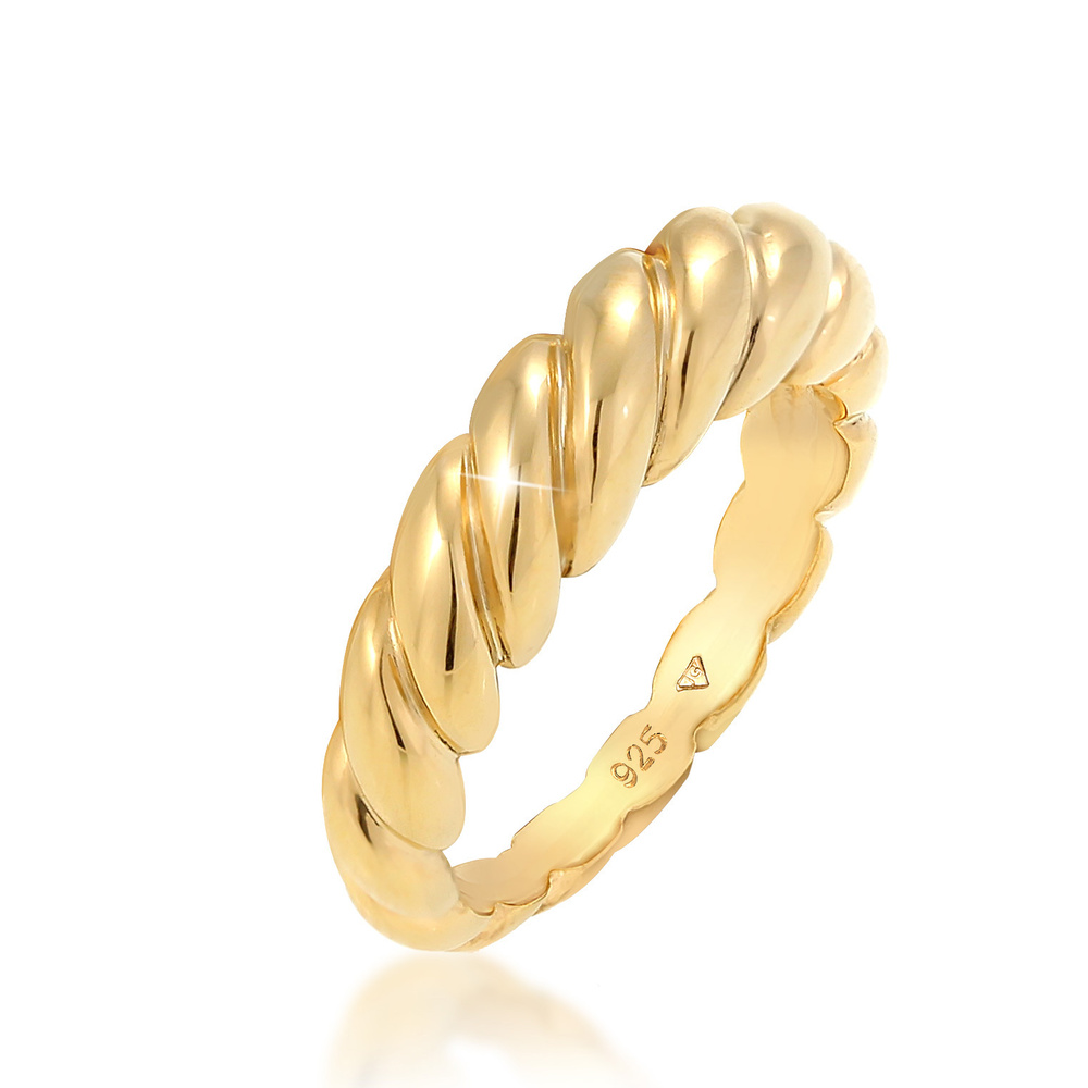 Elli Elli Bague Anneau pour femme Twisted Basic Trend Chunky Blogger en argent sterlin Bague