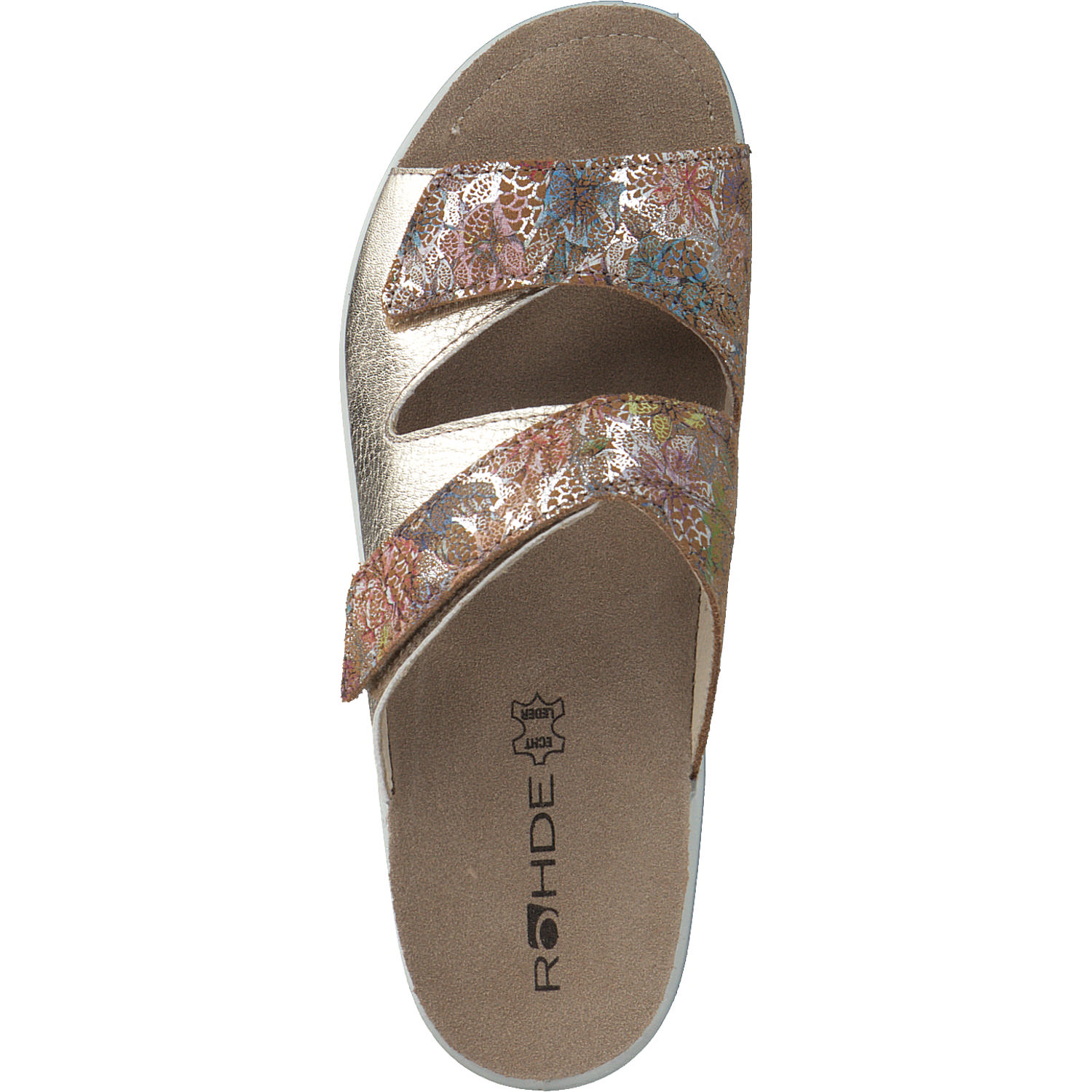 Rohde 5735, Pantoletten, Damen, Beige (Gold Blume)