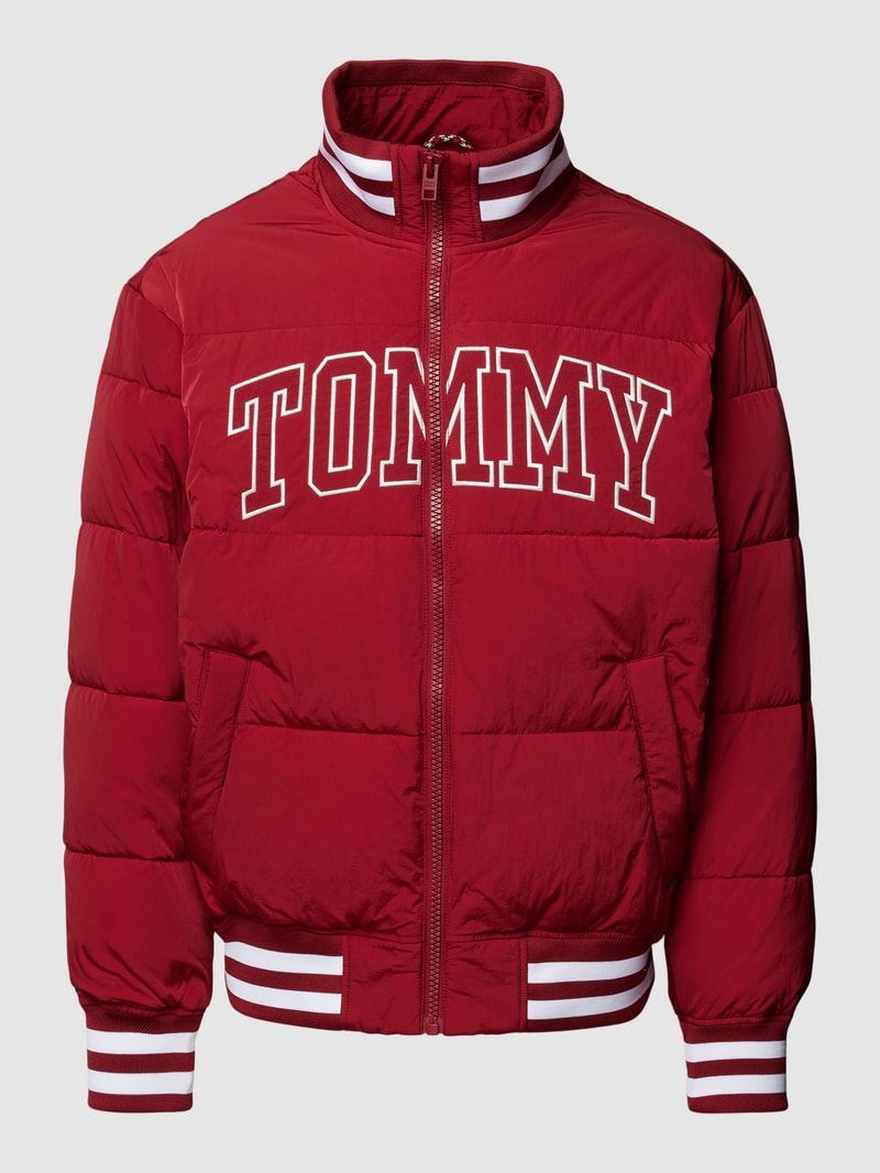 Bomberjacke mit Label-Stitching Modell 'NEW VARSITY' in rot