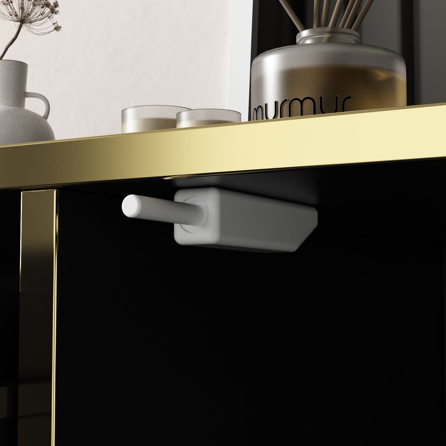 FUFU&GAGA Sideboard Komodenschrank mit 4 Türen und 1 Schublade