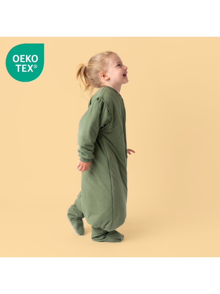 Schlummersack Schlafsack mit Füßen und umklappbaren Bündchen 2.5 Tog in Grün günstig kaufen