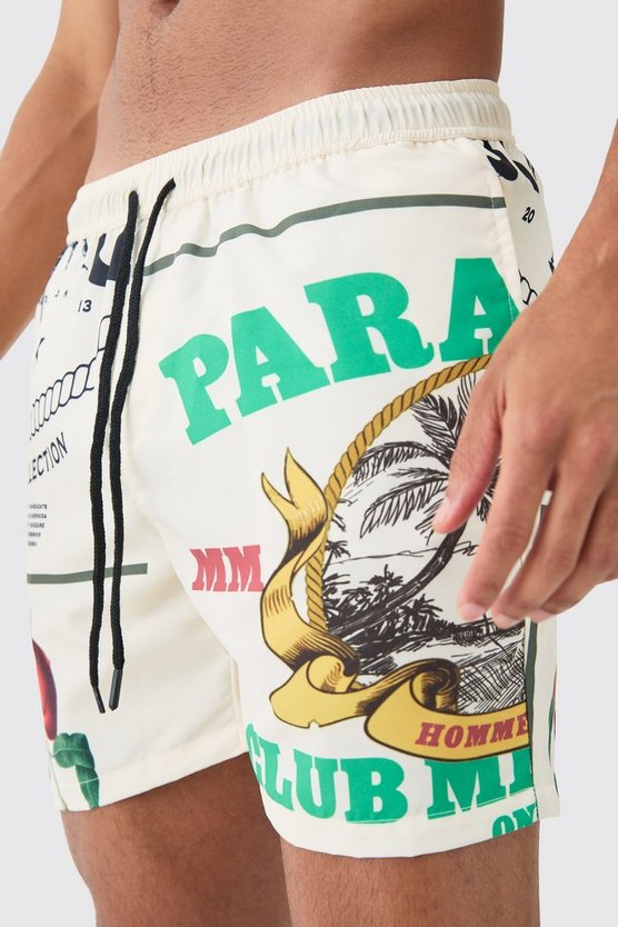 Mittellange Paris Badehose