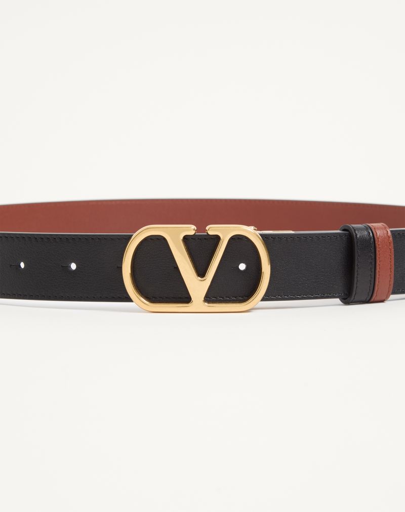 VLogo Signature omkeerbare riem van glanzend kalfsleer, 30 mm
