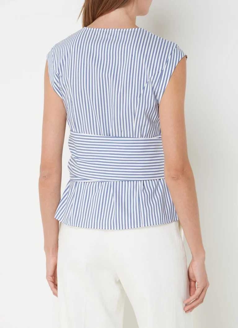 Phase Eight Sadie top with stripe print and tie belt