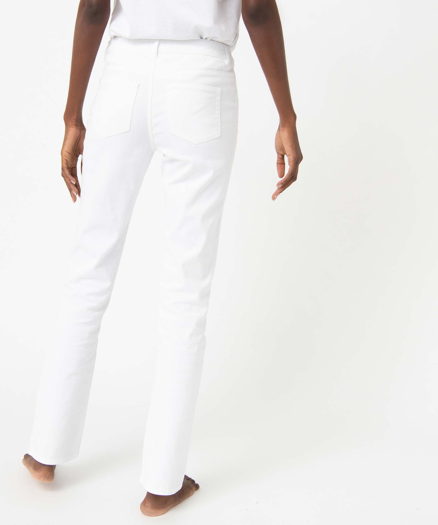 Jean femme coupe Regular L30 blanc | GEMO
