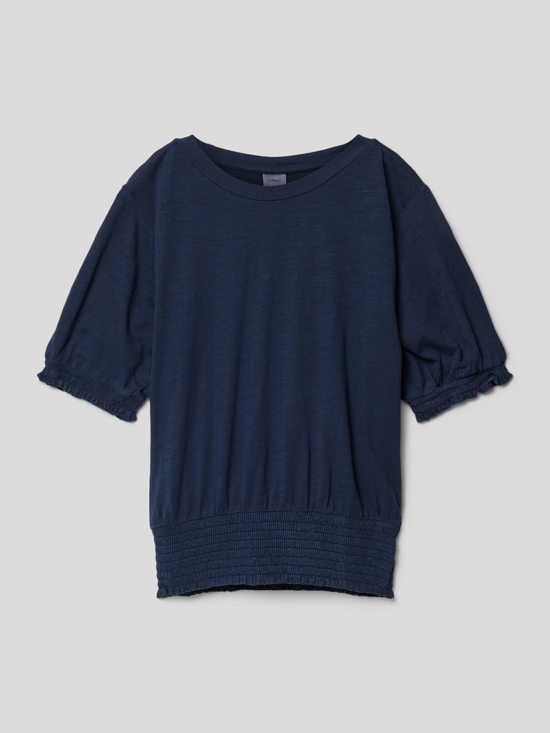 T-Shirt mit elastischen Abschlüssen in marineblau