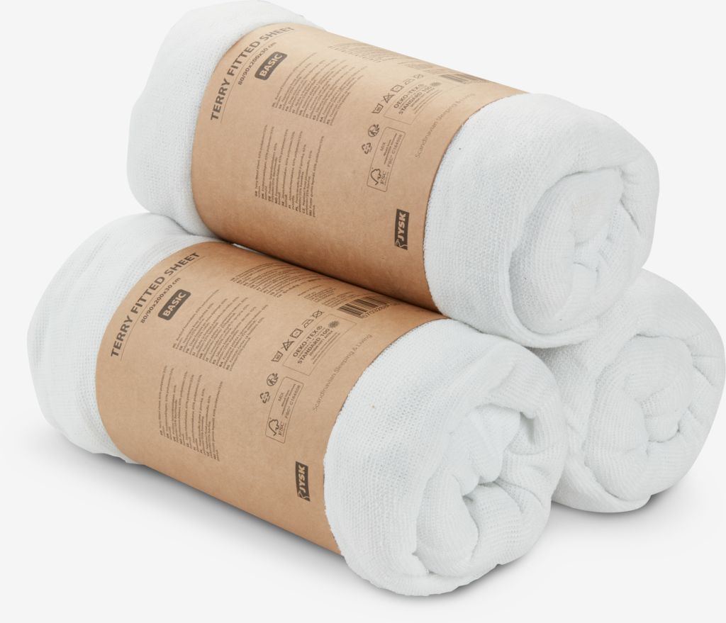 Drap-housse éponge TINDRA basique 90 x 200 x 30 cm blanc