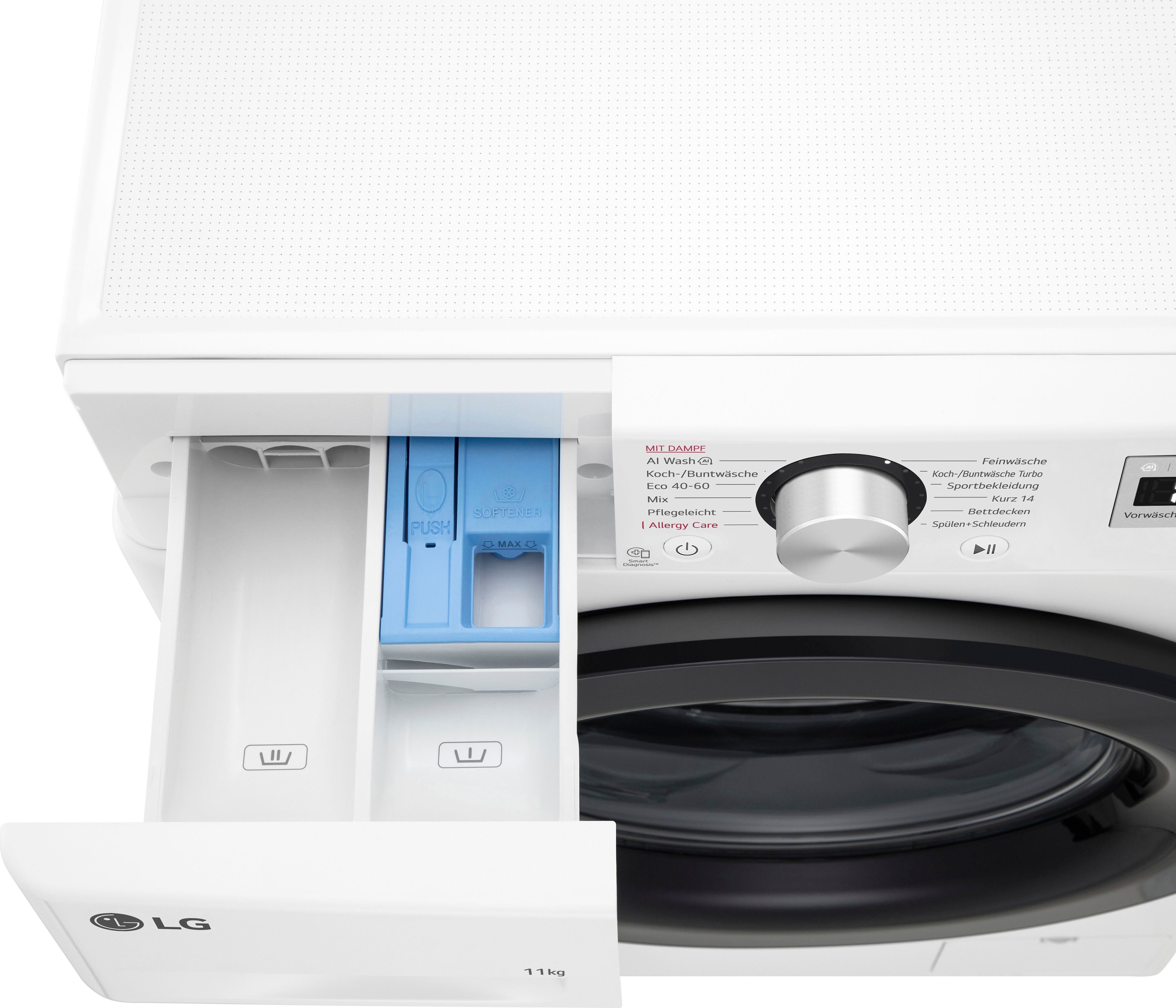 LG Waschmaschine Serie 5 F4WR4911P, 11 kg, 1400 U/min, Steam-Funktion, 4 Jahre Garantie inklusive