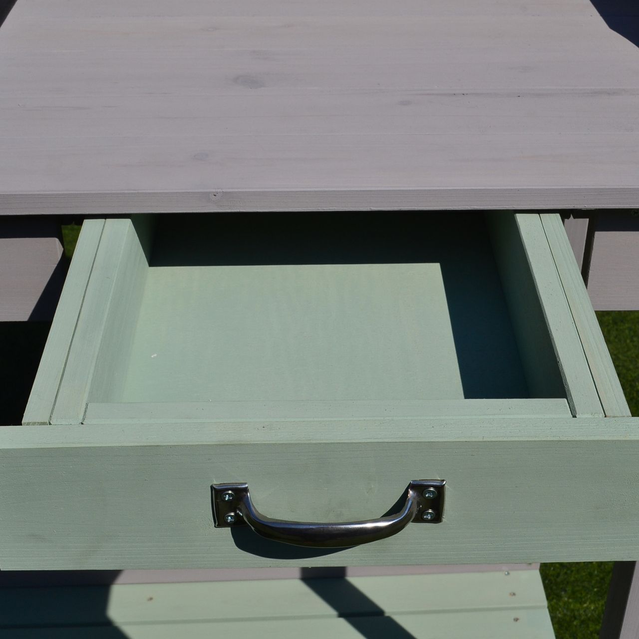 HOMCOM Gartenarbeitstisch Pflanztisch Gärtnertisch Gartentisch mit Wanne Holz