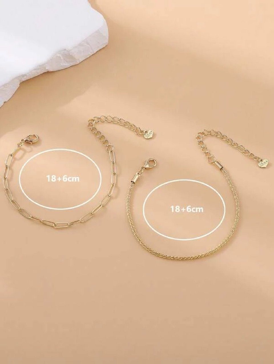 ENGELSINN Armketten Set Gold Armband Set Kettenarmband Damen Frauen (2-tlg), Bestseller
