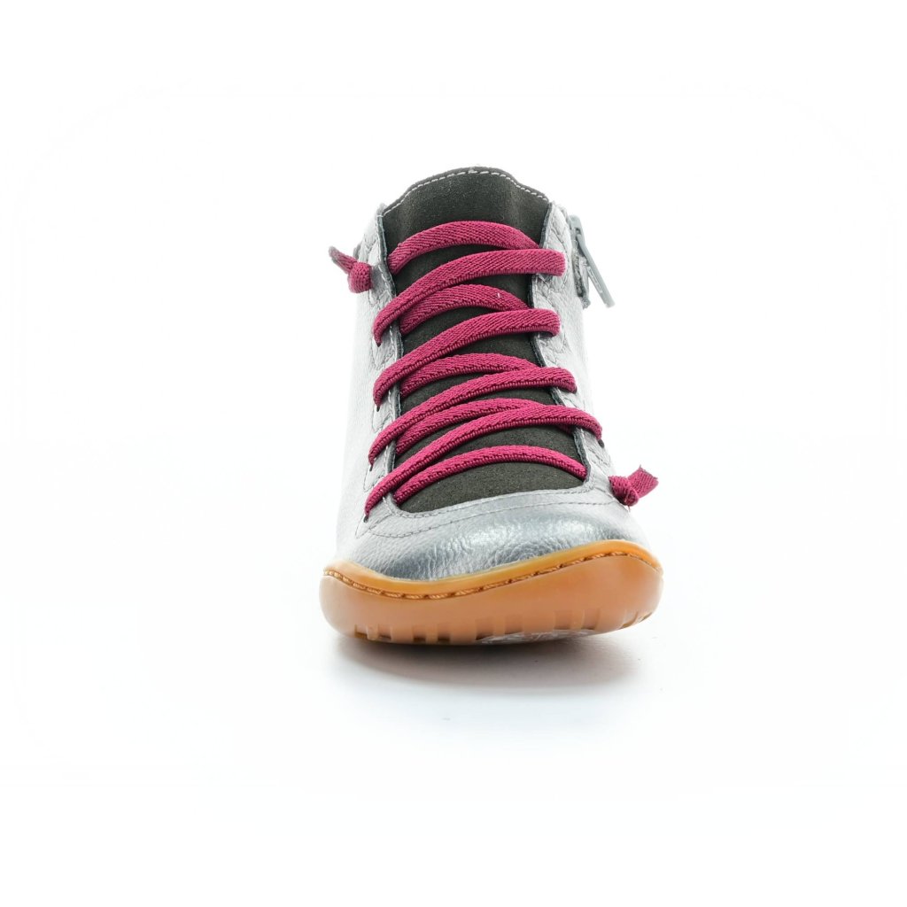 Camper Peu Cami Gust. Gunmetal, Meteor (90085-083) silberne Barfuß-Stiefeletten