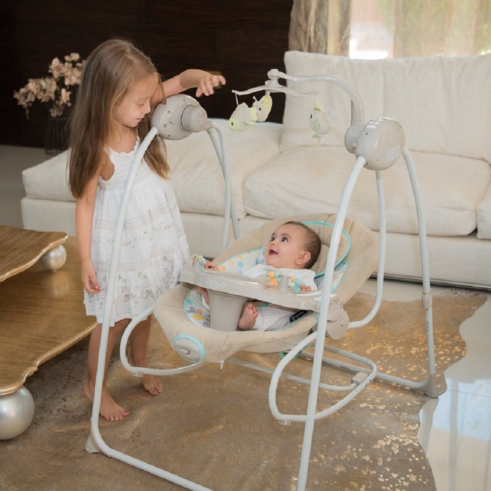 Lorelli Babywippe Babywippe elektrisch Tango 2 in 1, Fernbedienung, MP3, Timer, Mobile