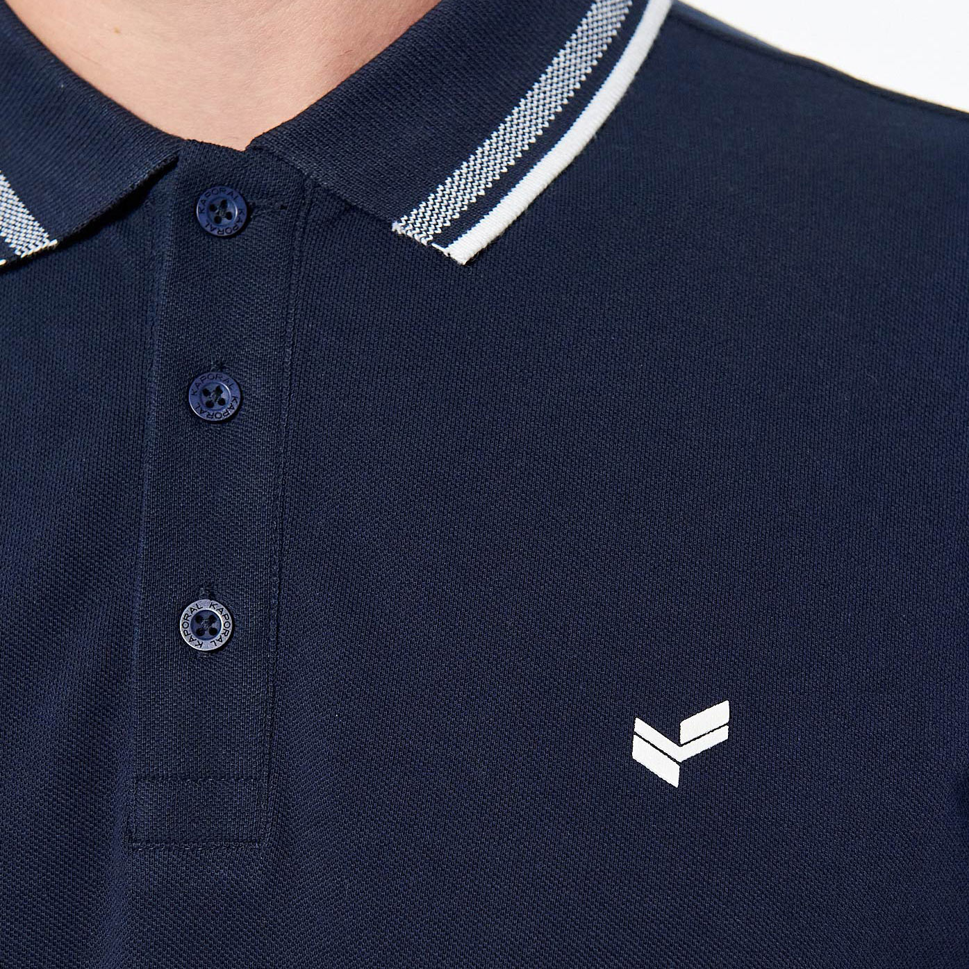 RAYOC  Polo bleu marine homme 100% coton bio