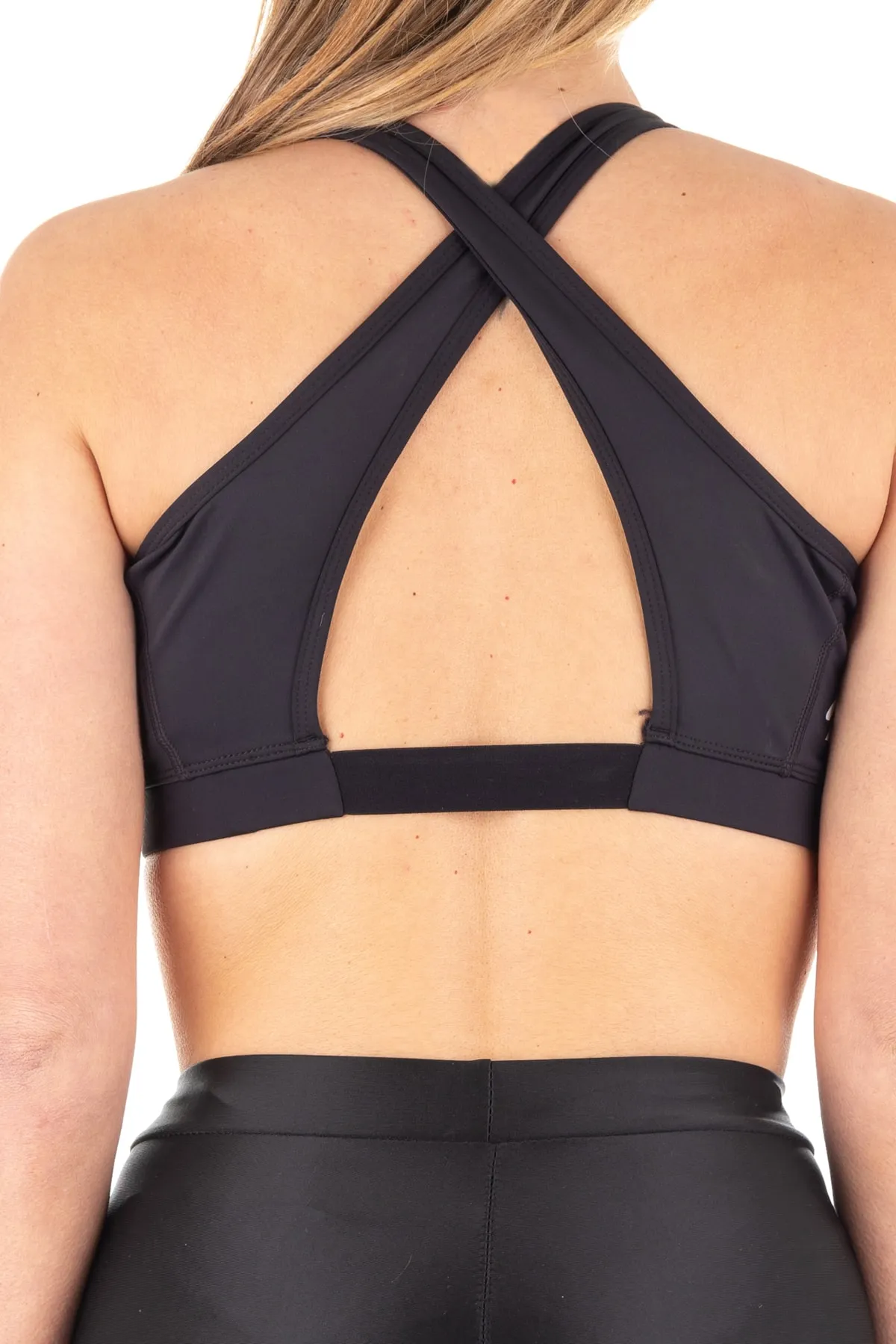 SUPERDRY  Sport-BH - Schwarz - Slogan
