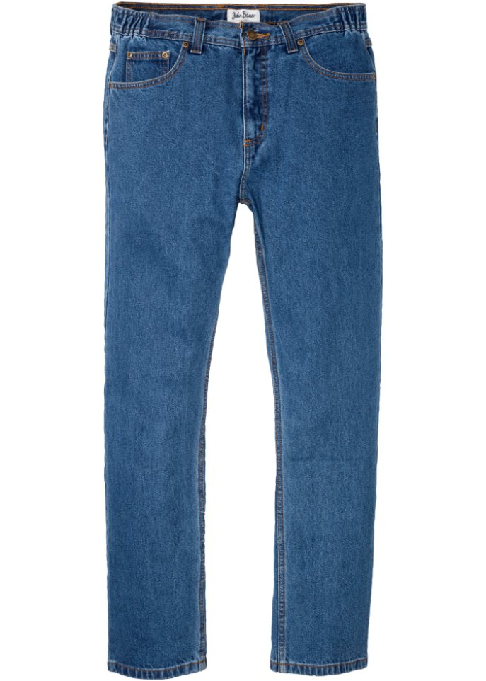 Classic Fit Jeans mit seitlichem Dehnbund, Straight