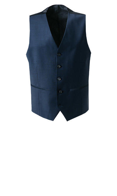 HECHTER PARIS, Anzug mit Weste, Shape Fit, Schurwoll-Stretch, navy meliert