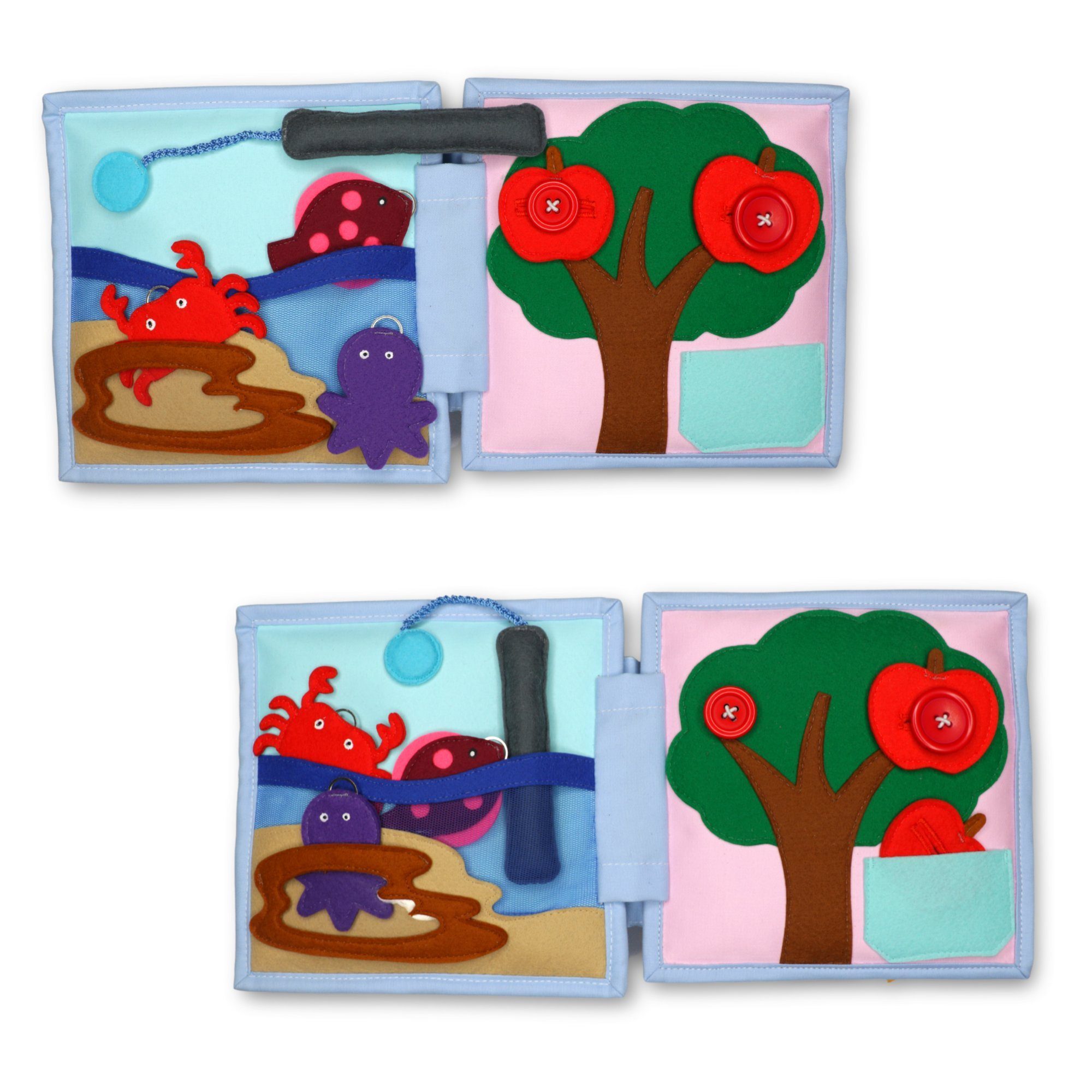 Jolly Designs Stoffbuch Sonnenschein - 6 Seiten Mini Quiet Book