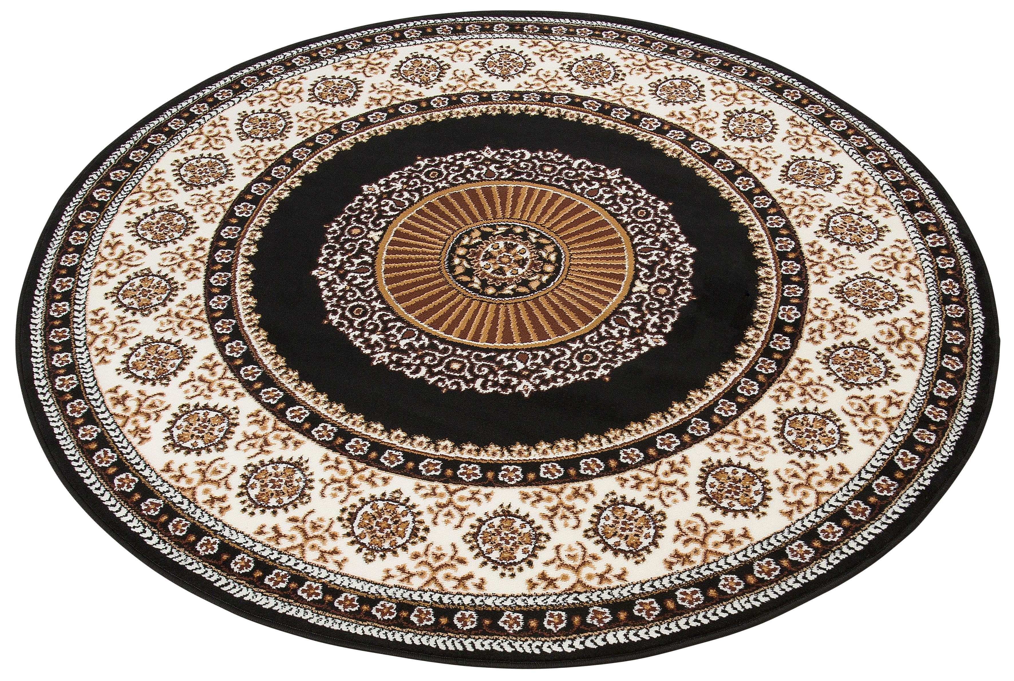 Teppich Shari, Home affaire, rund, Höhe: 7 mm, Orient-Dekor, mit Bordüre, Kurzflor, weich, pflegeleicht, elegant