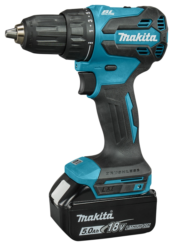 Makita DDF490RTJ LXT 18-V-Akkuschrauber inkl. 2 x 5,0-Ah-Akkus und Schnellladegerät in Mbox