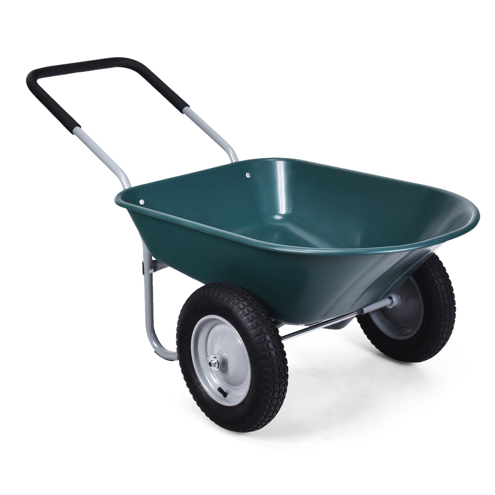 COSTWAY Schubkarre Schiebkarre, mit 2 Räder, 100kg Tragkraft