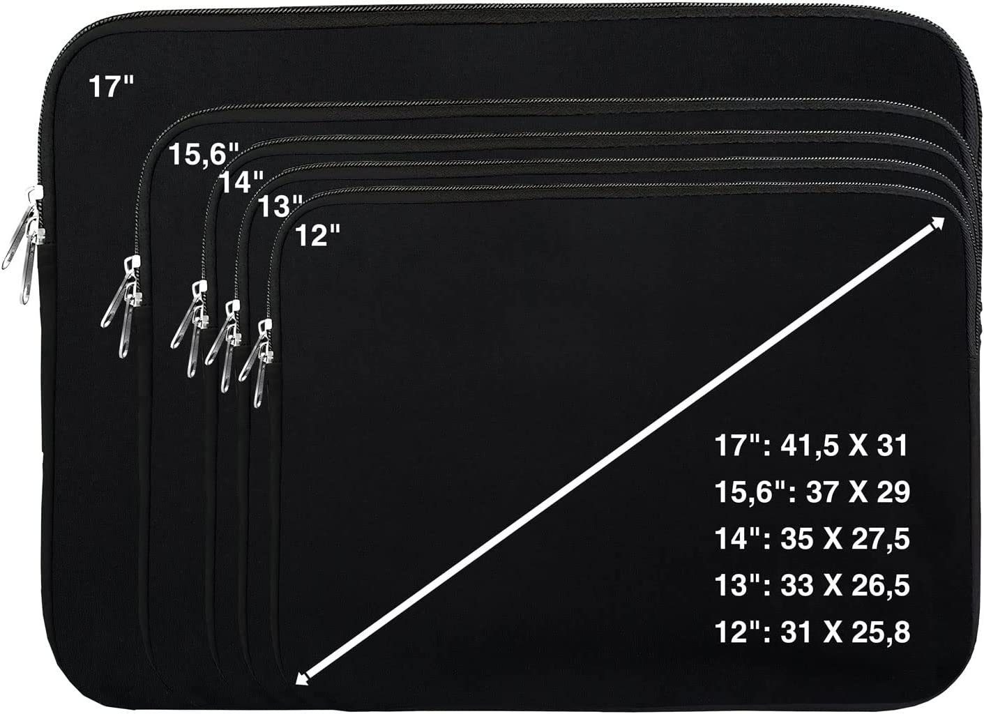 Goods+Gadgets Laptop-Hülle Neopren Notebook Schutzhülle 35,6 cm (14 Zoll), Laptop-Tasche