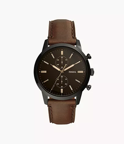 Fossil Herrenuhr Townsman Chronograph Leder Braun