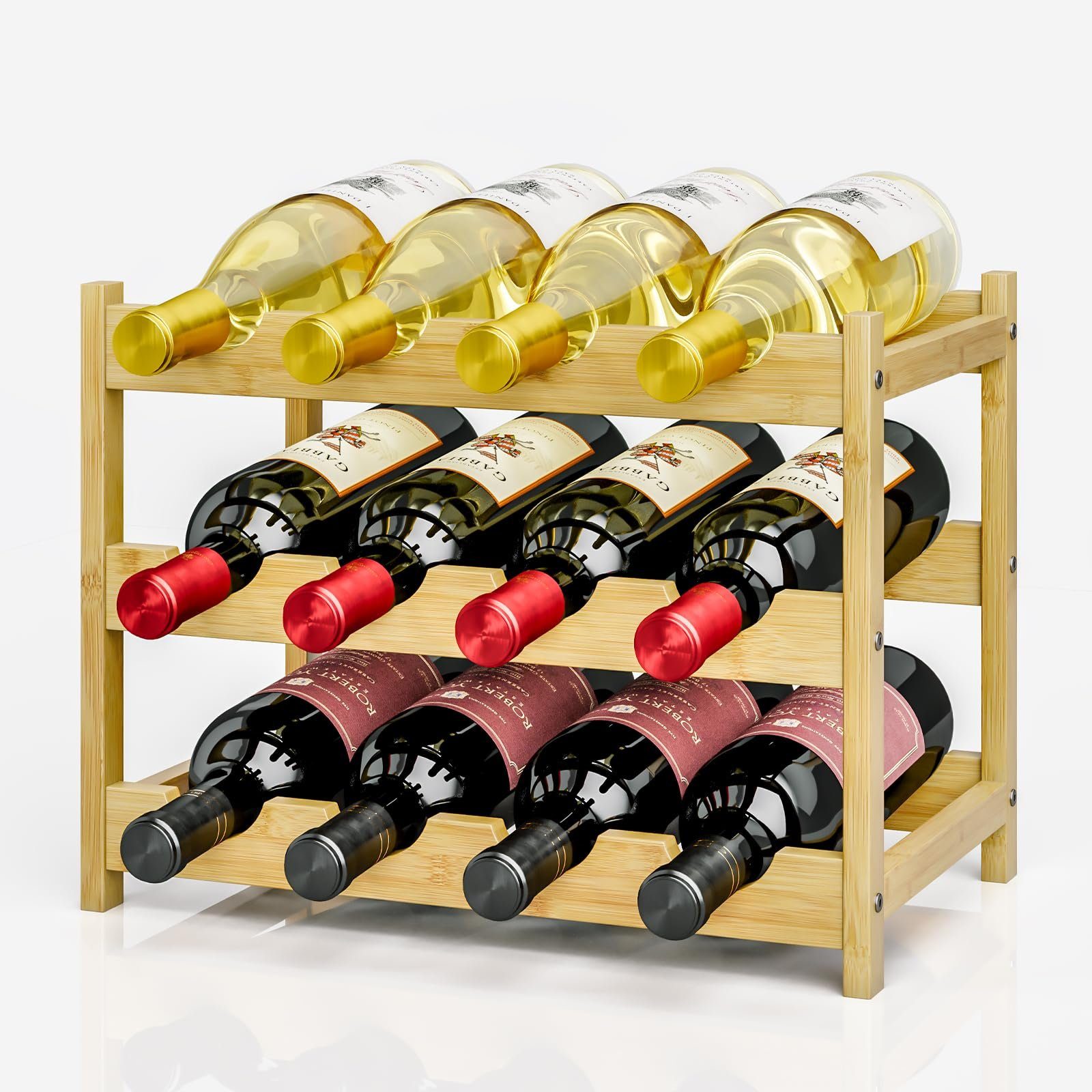Dripex Weinregal Klein Wein Flaschenregal aus Bambus