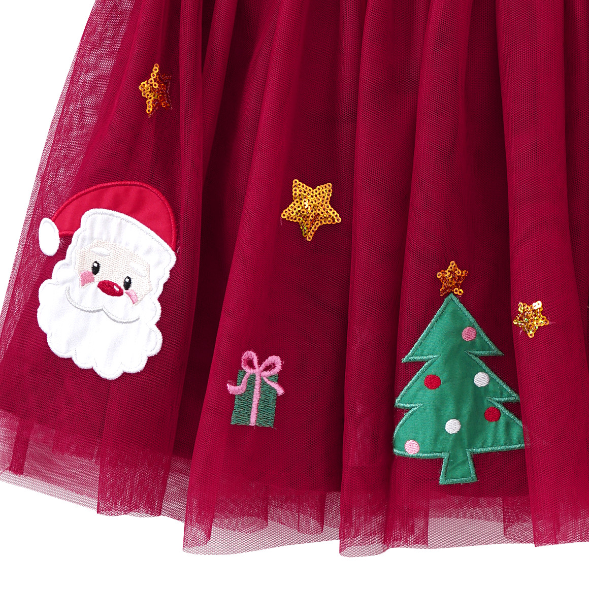 Mädchen Weihnachtsrock mit Motiven rot