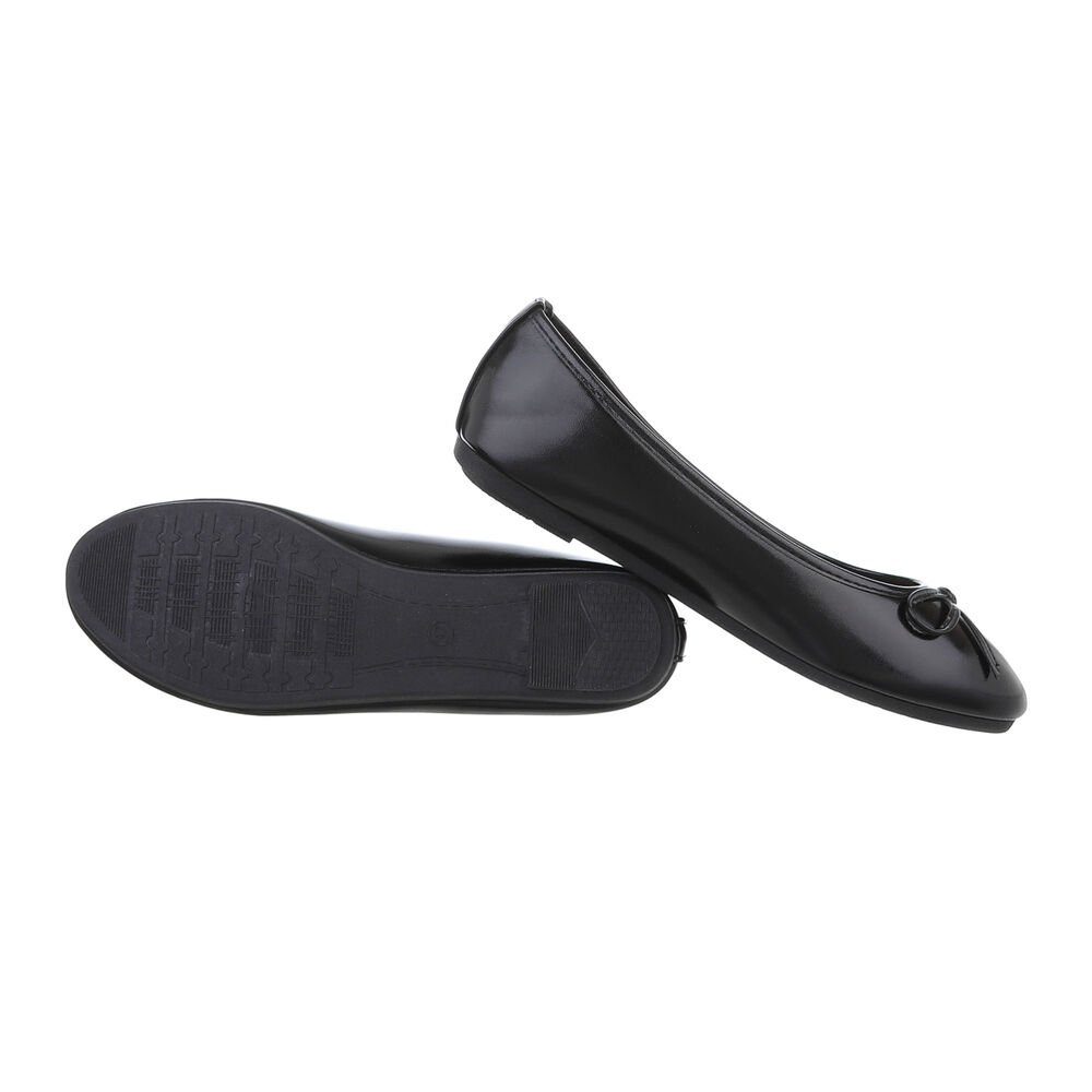 Ital-Design Damen Schlupfschuhe Freizeit Ballerina Blockabsatz Klassische Ballerinas in Schwarz