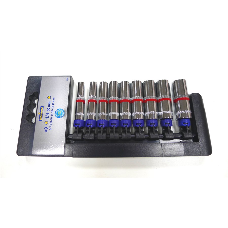 Sechskant-Stecknuss-Set 6-14 mm für ¼" Vierkantratsche von Norauto, 9-tlg - ATU