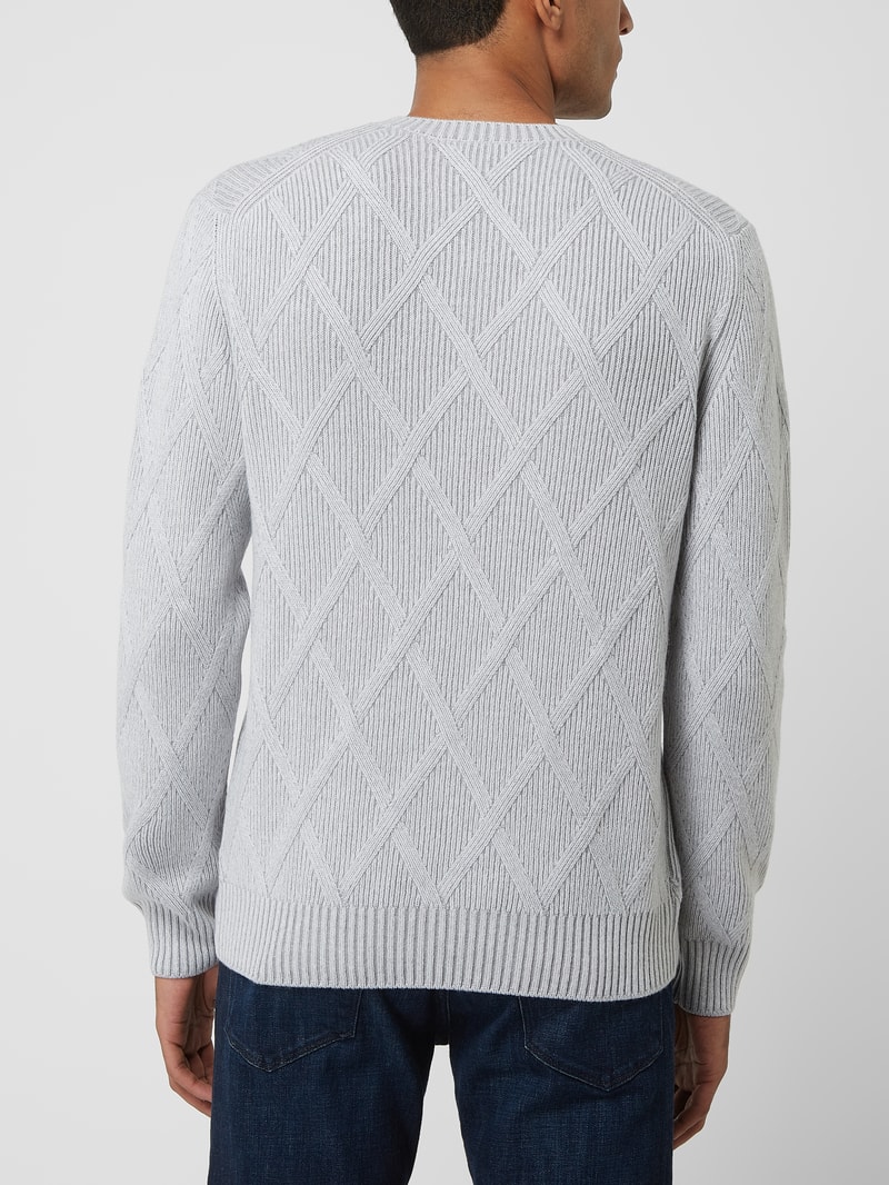Pullover mit Kaschmir-Anteil in silber meliert