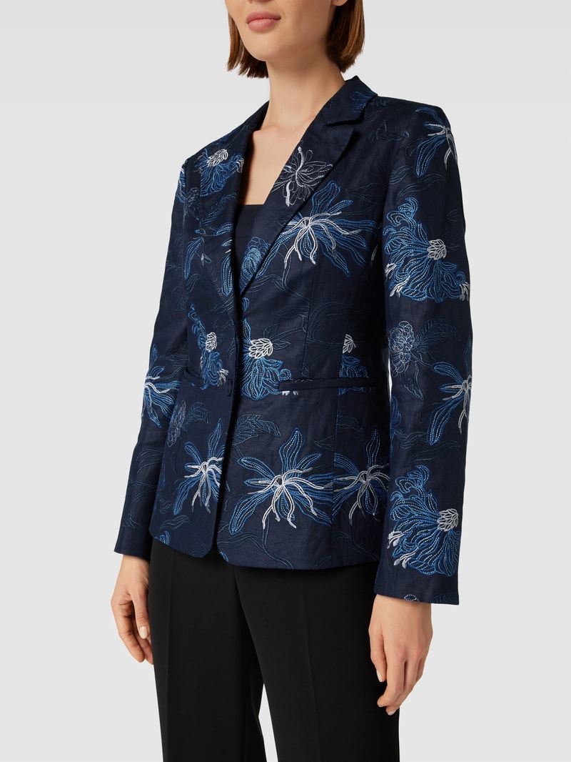 Blazer mit Allover-Print in marineblau