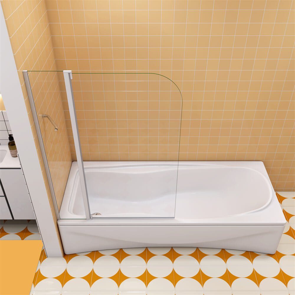 duschspa Badewannenaufsatz 100x140cm Badewannenaufsatz Drehwand Glaswand Duschwand Dusche Glas, Einscheibensicherheitsglas, Sicherheitsglas, (Set), Breite 100cm, Glas