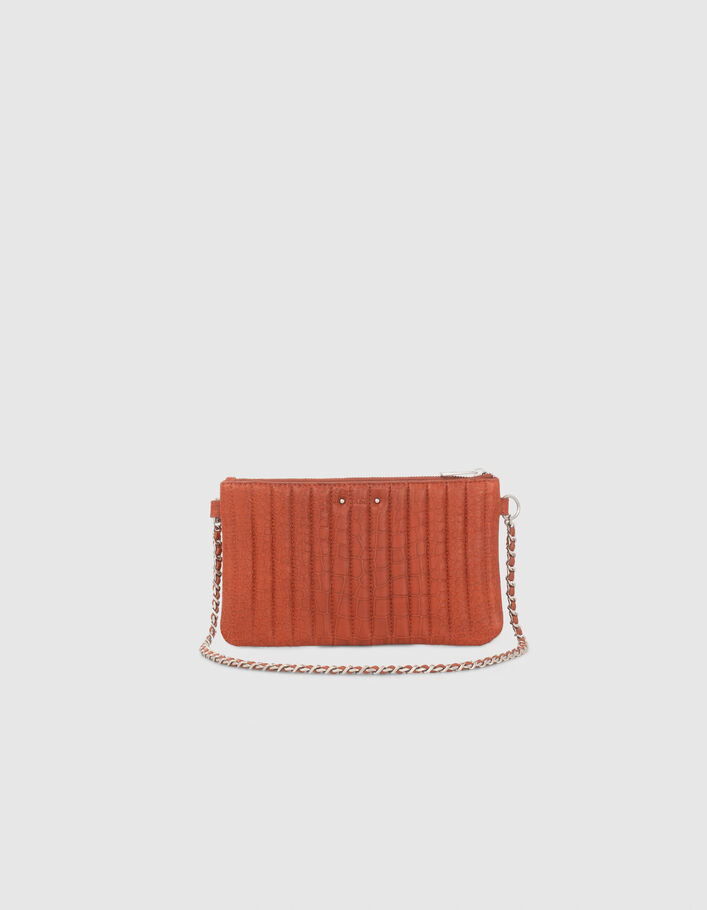 Le 111 WEST VILLAGE orange cuir embossé croco Femme